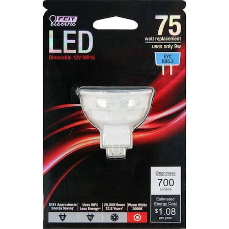 Happylight MR16 GU5.3 Warm White 75 watt Equivalence LED Bulb HA3302125